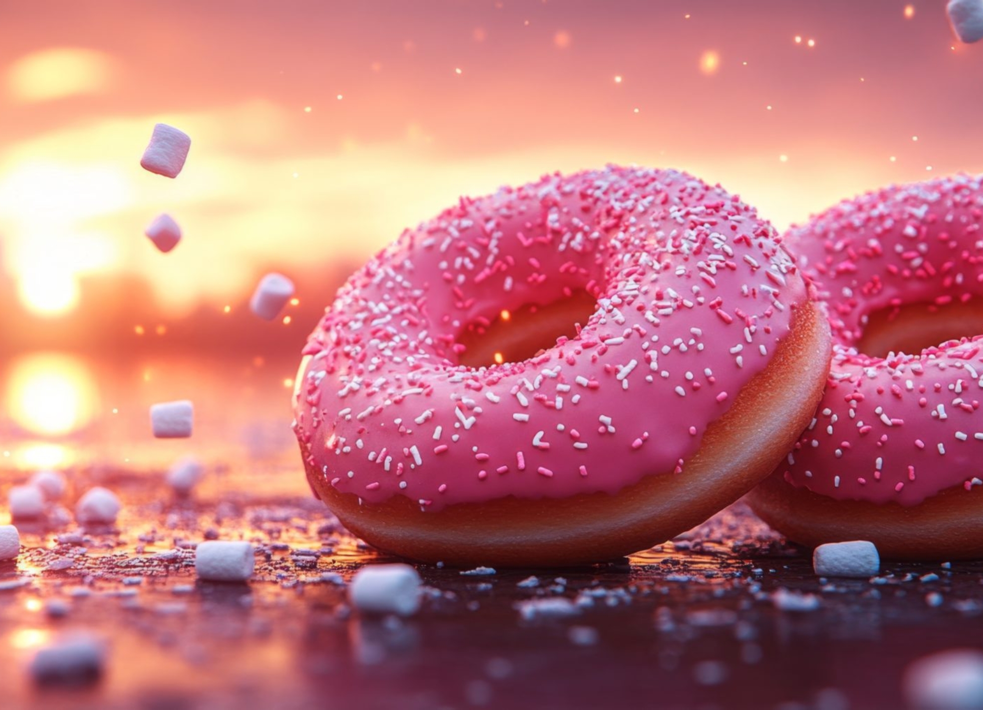 two-realistic-pink-donuts-ground-with-marshmallows-scaled-1